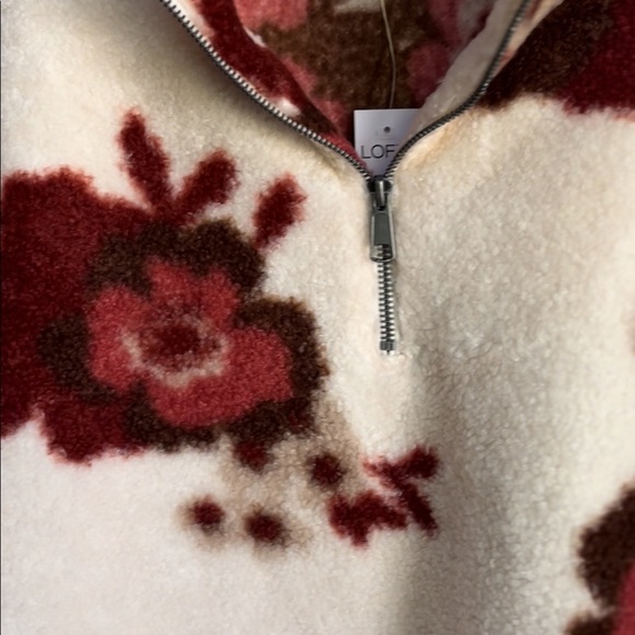 Loft Floral Sherpa Half Zip Sweatshirt M & L - Picture 11 of 12